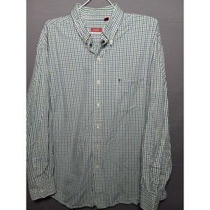 IZOD Men's Long Sleeve Dress Shirt - XL - Blue/Green  button up